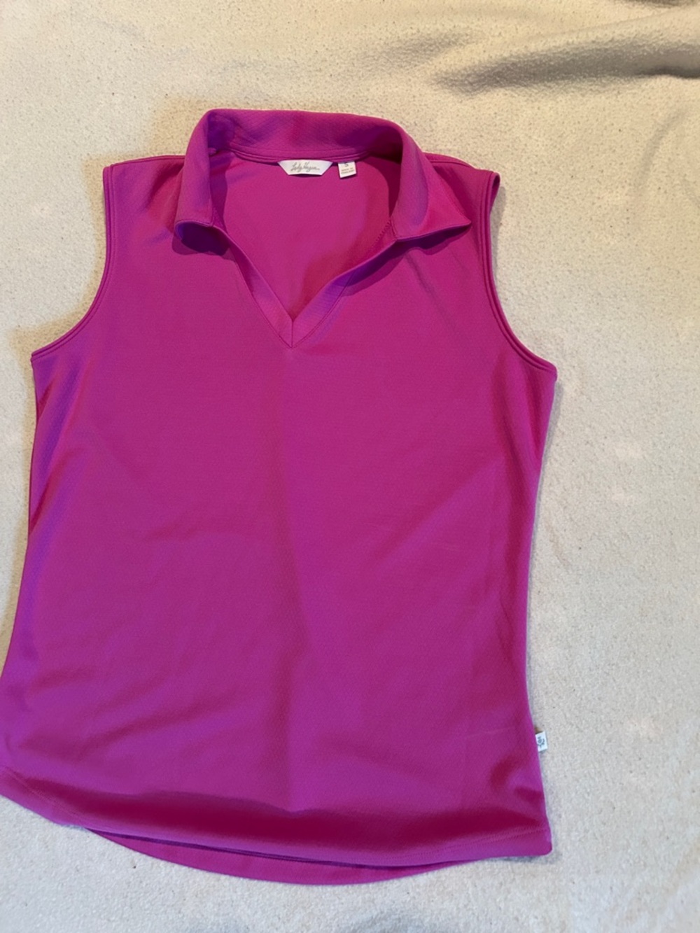 Lady Hagen Sleeveless Polo Tank in Bright Fuchsia